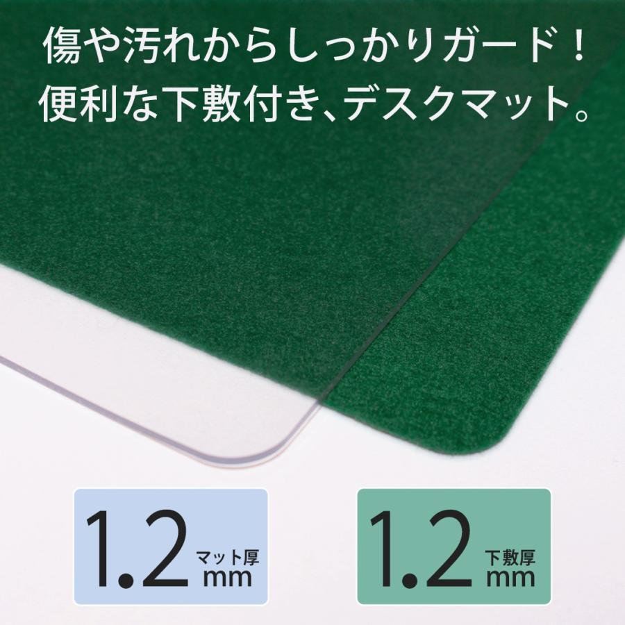 【欠品中:納期未定 入荷次第発送】デスクマット プラス (PLUS) ビニール 塩ビ エコノミータイプ 薄手 1.2mm厚 Wタイプ（下敷付） DM-010W W600ラD450mm 41-070 | PLUS | 01