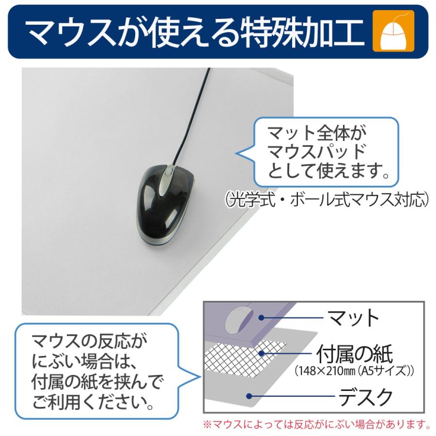 プラス(PLUS) デスクマット （塩ビ）ななめカット 薄手1.2mm厚 OA DM-006ES 1045×620mm 41-051 | PLUS | 02
