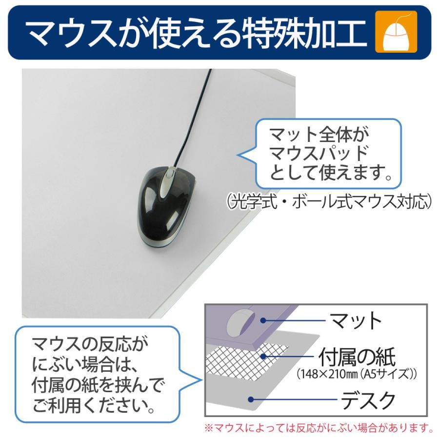 プラス(PLUS) デスクマット （塩ビ）ななめカット 薄手1.2mm厚 OA DM-127FS 1190×690mm 41-042 | PLUS | 02