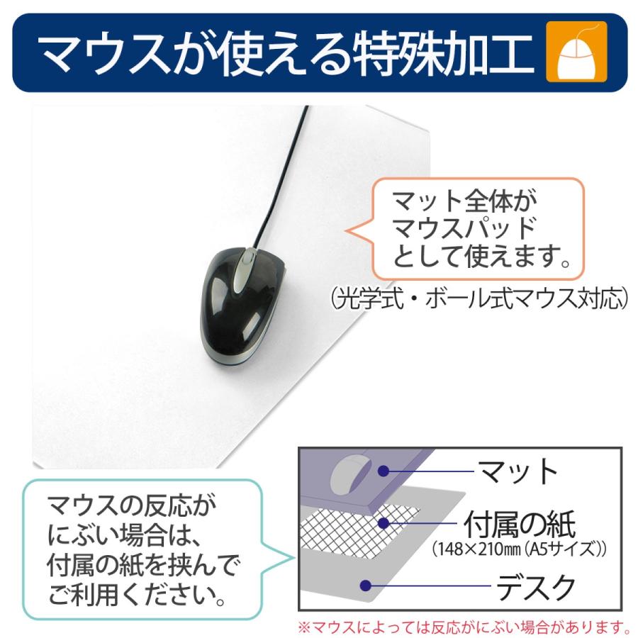 プラス(PLUS) デスクマット 1.7 OA ななめカット マウス対応 奥行き590mm シングルタイプ DM-146MS W1390×D590mm 41-342 | PLUS | 02