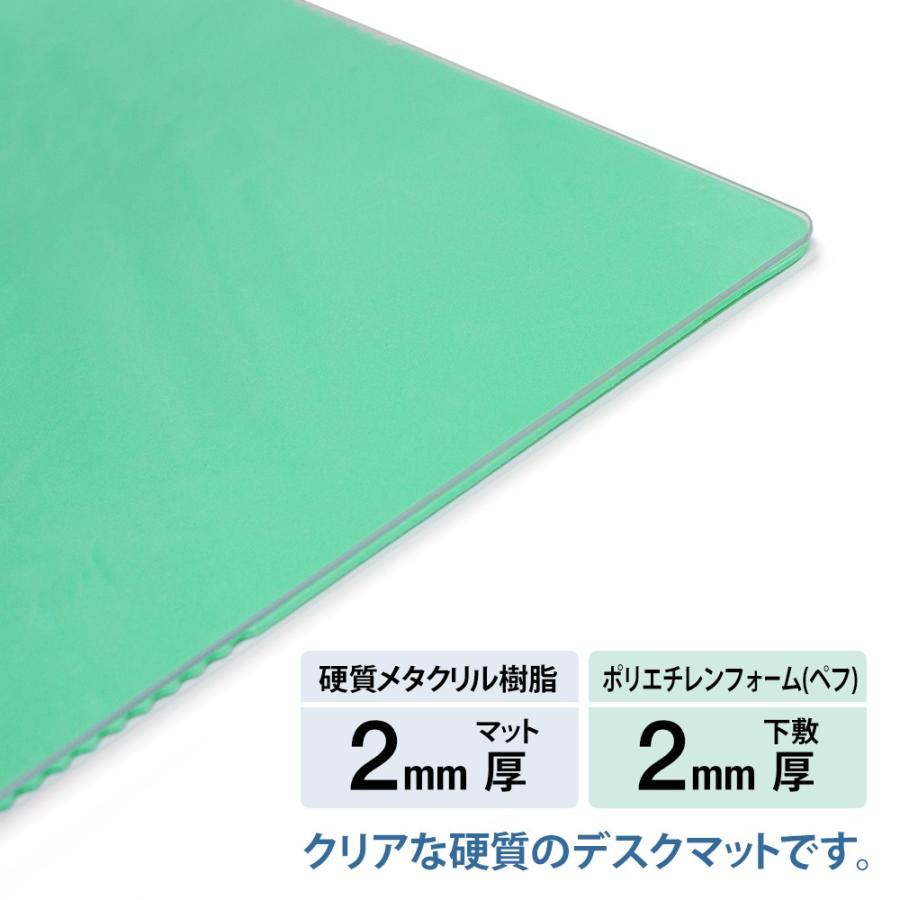プラス(PLUS) 硬質デスクマット プラスマット Wタイプ（下敷付ライトグリーン） 両面無移行 DM-010PW W600×D450mm 36-742 | PLUS | 02