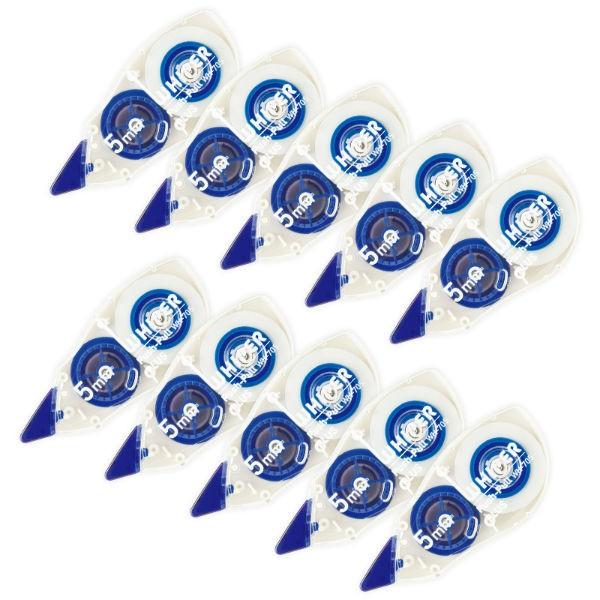 プラス(PLUS) 修正テープ ホワイパー プッシュプル 10個パック 5mm幅 ブルー WH-705-10P 49-968 | PLUS
