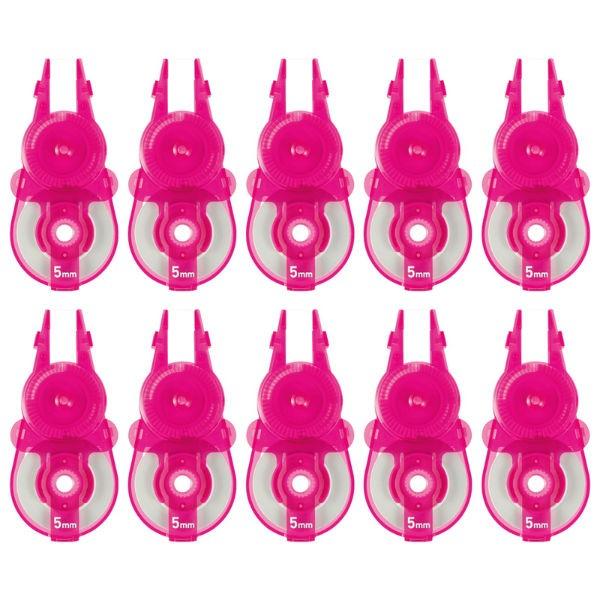 プラス(PLUS) 修正テープ ホワイパースライド 5mm ピンク　交換テープ　10個入 WH-115R-10P 49-561 | PLUS