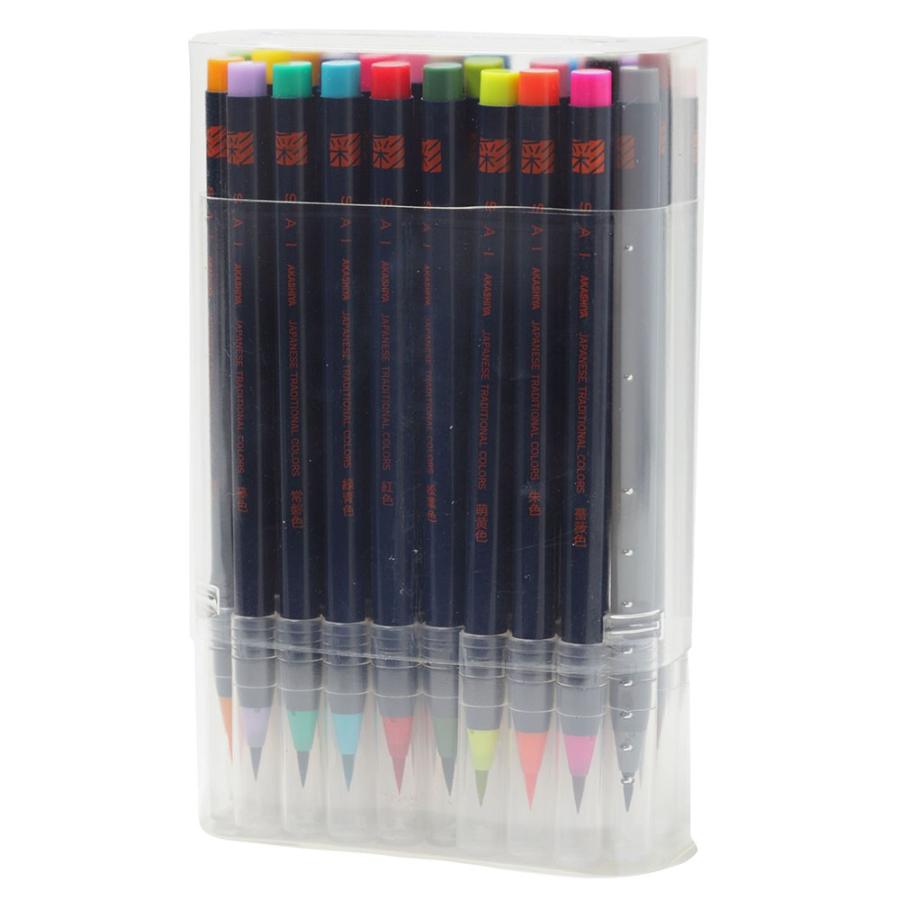 あかしや　筆ペン　水彩毛筆「彩」（SAI）30色セット CA200/30V | あかしや（文具） | 01