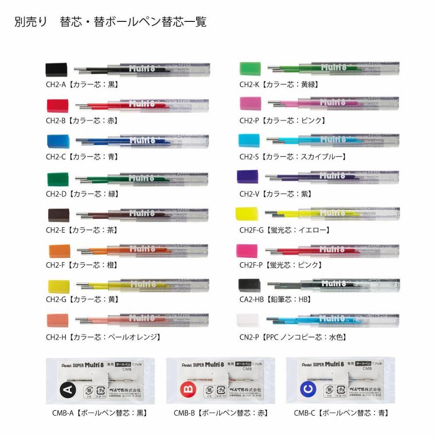 【欠品中:納期未定 入荷次第発送】＜ぺんてる＞ スーパーマルチ８ PH803ST シャープペン | ぺんてる | 07