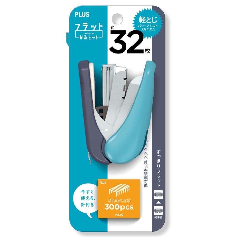 プラス(PLUS) フラットかるヒット32枚 ST-010VNH ブルー 針付 ブリスターパック入 30-715 | PLUS | 01