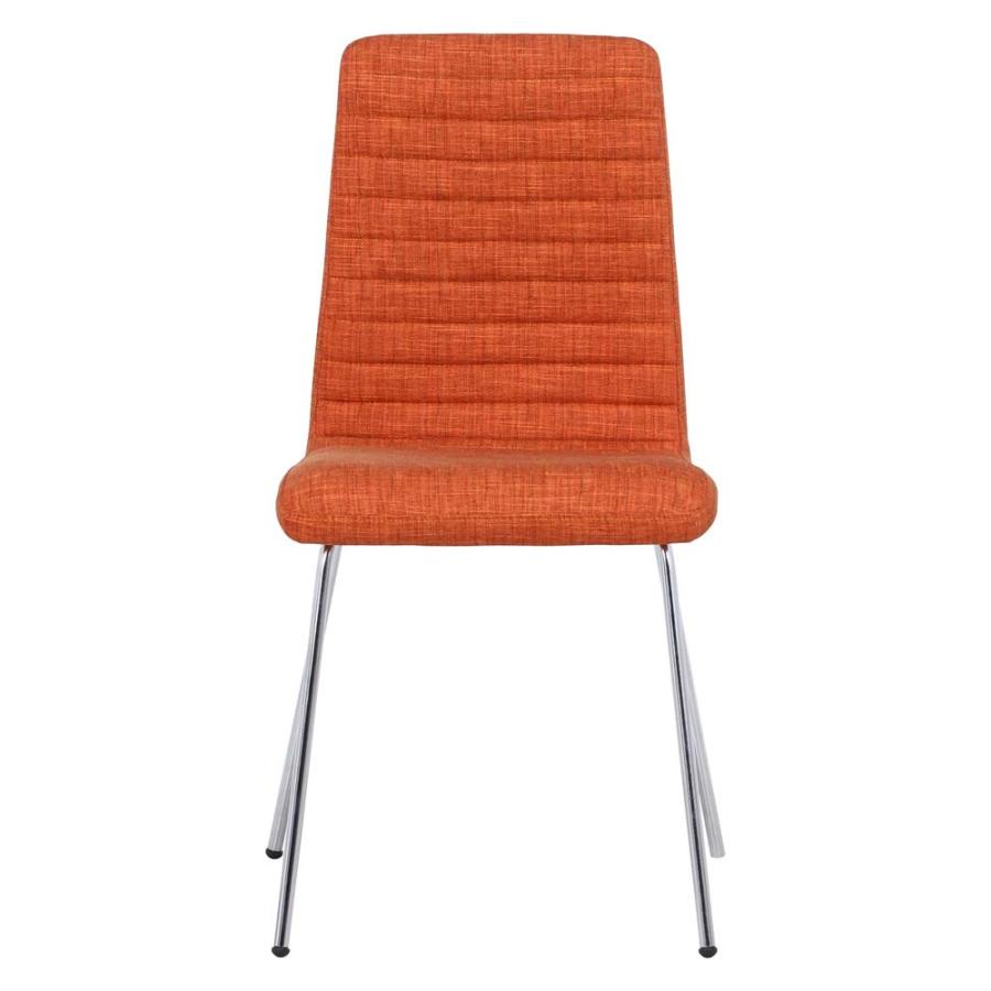 不二貿易 ダイニングチェアー ファブリック オレンジ 88029 | 不二貿易 | 01