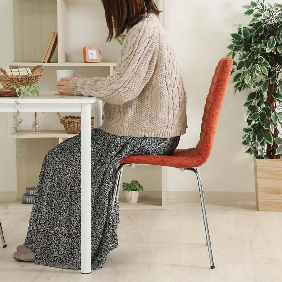 不二貿易 ダイニングチェアー ファブリック オレンジ 88029 | 不二貿易 | 05
