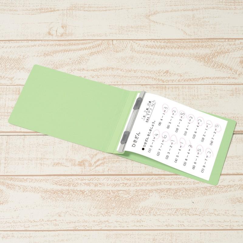 プラス(PLUS) フラットファイル ノンステッチ B6-E 180枚とじ グリーン 10冊パック No.052NT　98-286*10 | PLUS | 03