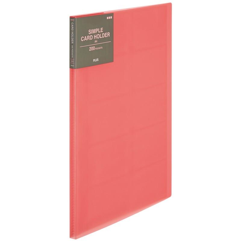 【欠品中:納期未定 入荷次第発送】プラス(PLUS) 名刺入れ シンプルカードホルダー A4 200枚用 ピンク FL-201NS　82-403 | PLUS