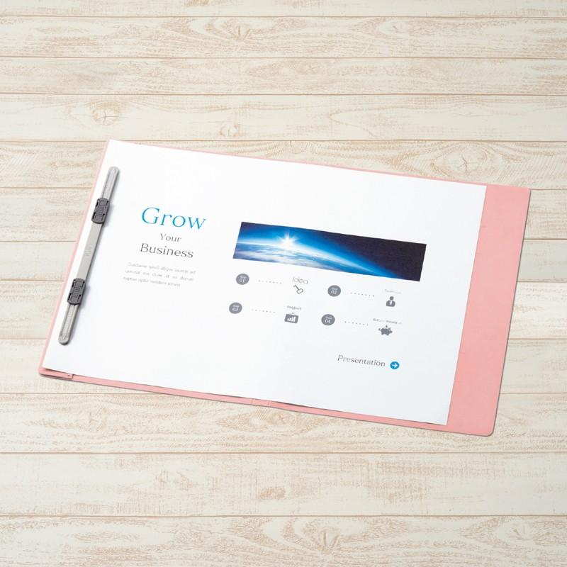 プラス(PLUS) フラットファイル PPフラットファイル B4二つ折り ピンク NO.135FP　98-388 | PLUS | 03