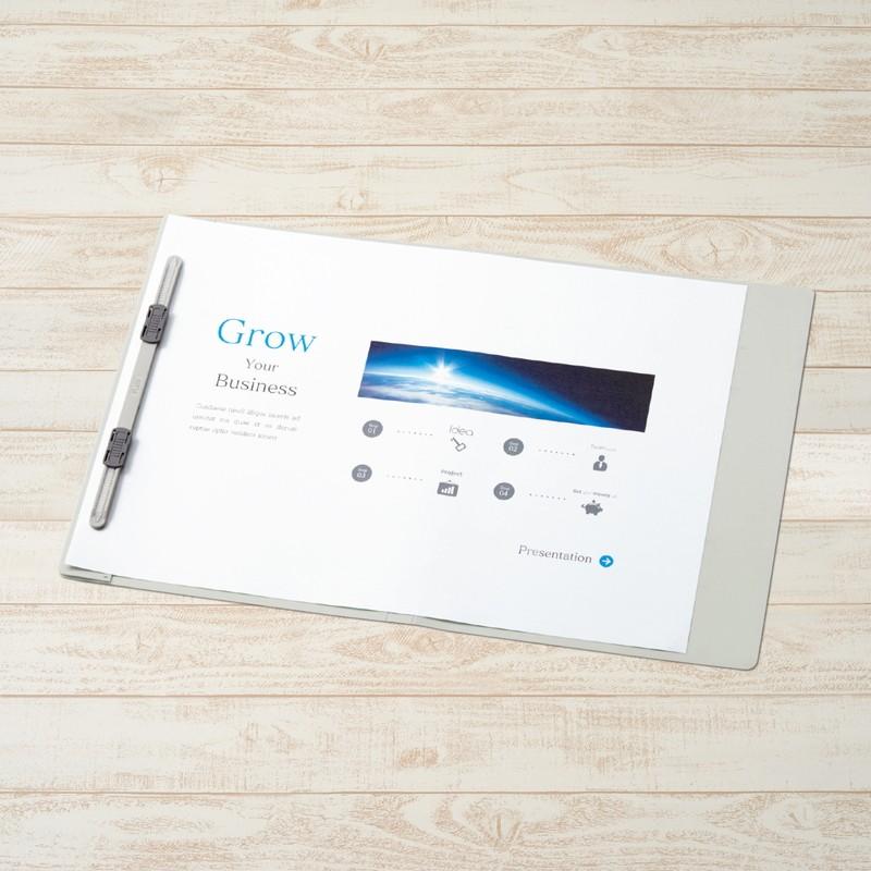 プラス(PLUS) フラットファイル PPフラットファイル B4二つ折り グレー NO.135FP　98-389 | PLUS | 03