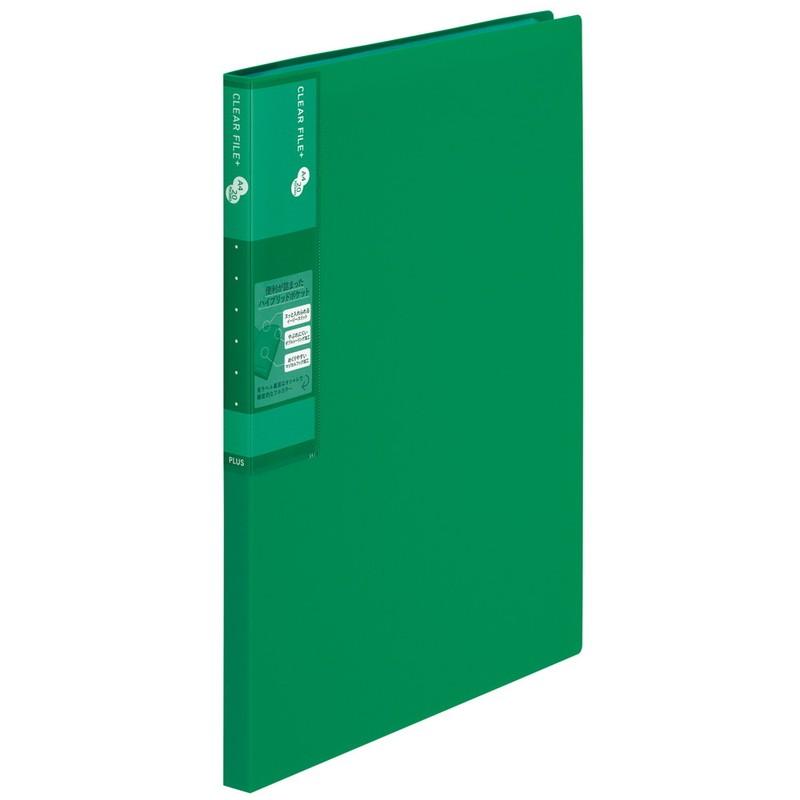 プラス(PLUS) スーパーエコノミー クリア―ファイル+ A4 20ポケット グリーン 75869 FC-502EL 75-869 | PLUS | 01