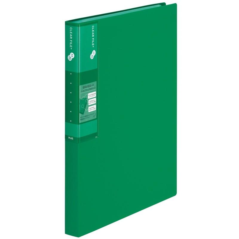 プラス(PLUS) スーパーエコノミー クリア―ファイル+ A4 40ポケット グリーン  FC-504EL 75-874 | PLUS | 01