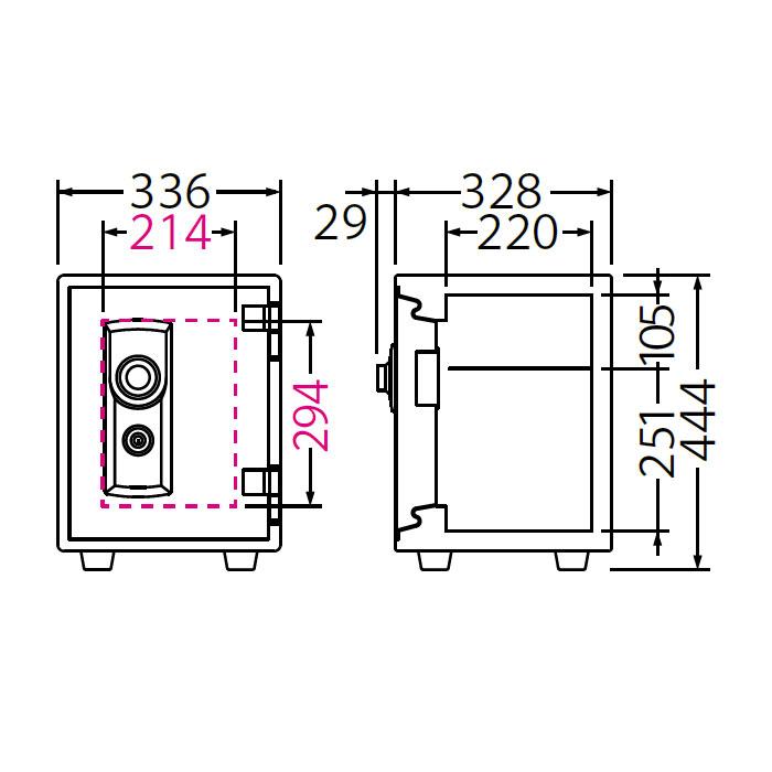 【開梱設置無料】エーコー 家庭用小型耐火金庫 STANDARD BES-8 (ダイヤル＆シリンダー式) A4縦対応 30分耐火 21.6L 棚板1枚「EIKO」 25kg 地震 災害 防災 |  | 02