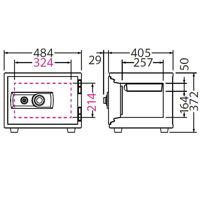 【開梱設置無料】エーコー 家庭用小型耐火金庫 STANDARD BSS (ダイヤル＆シリンダー式) A4横対応 1時間耐火 19.5L トレー1枚「EIKO」 51kg 地震 災害 防災 |  | 02