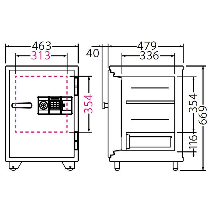 【欠品中:納期未定】【車上渡し送料無料】エーコー 家庭用小型耐火金庫 STANDARD BSD-PKXA (テンキー＆シリンダー式) A4ファイル対応 1時間耐火 51L 94kg |  | 02