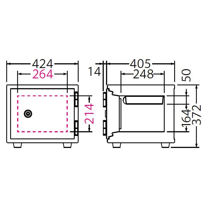 エーコー 家庭用小型耐火金庫 STANDARD BCH-S (シリンダー式) B5対応 1時間耐火 15.5L トレー1枚「EIKO」 41kg 地震 災害 防災 | ブランド登録なし | 02