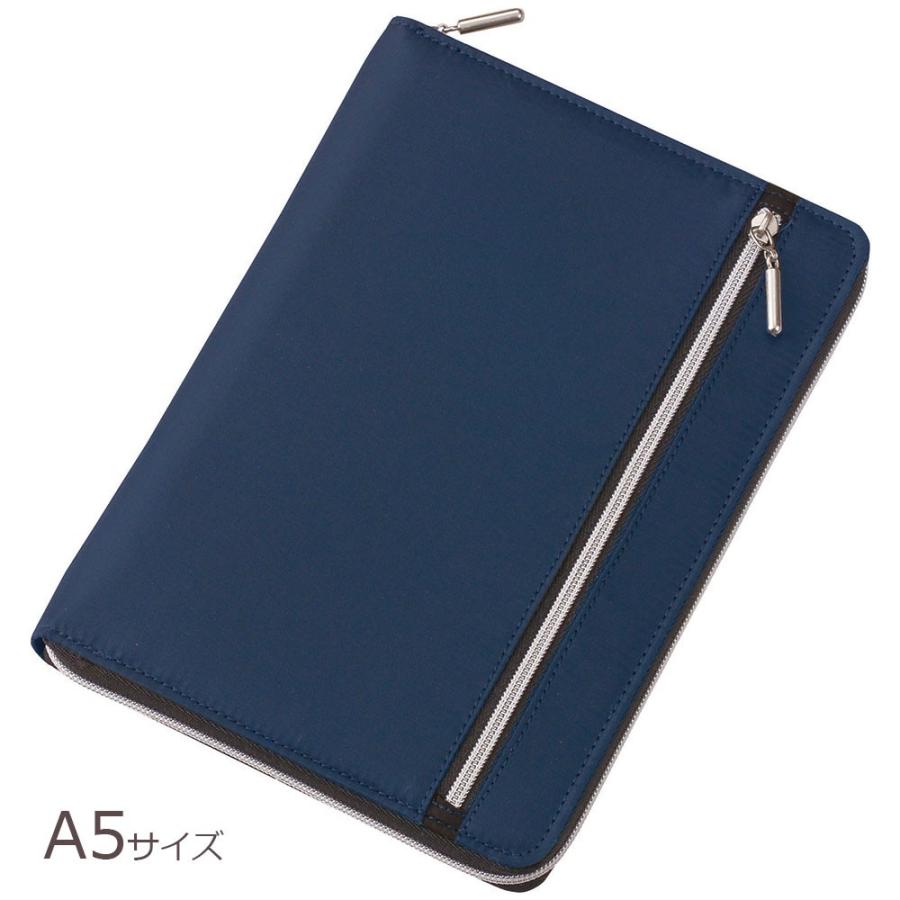 Nilon　ナイロン　ダブルファスナーカラーマルチカバーノート　Ａ5サイズ　CN182K　ネイビー　レイメイ藤井 | レイメイ藤井