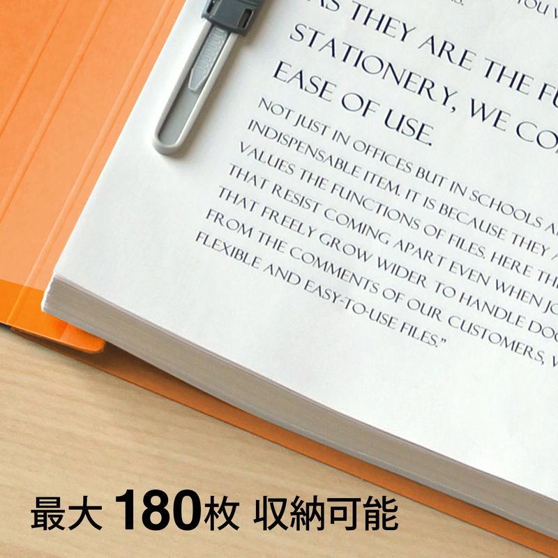 プラス(PLUS) 背補強フラットファイル A4縦 2穴 10冊 オレンジ No.021S 79-430 | PLUS | 06