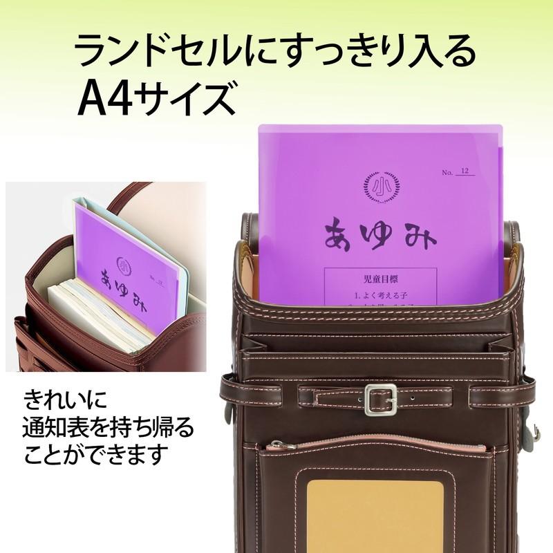 プラス(PLUS) クリアホルダー 通知表ホルダー A3 2つ折り FL-190SF パープル 1枚 79-722 | PLUS | 03