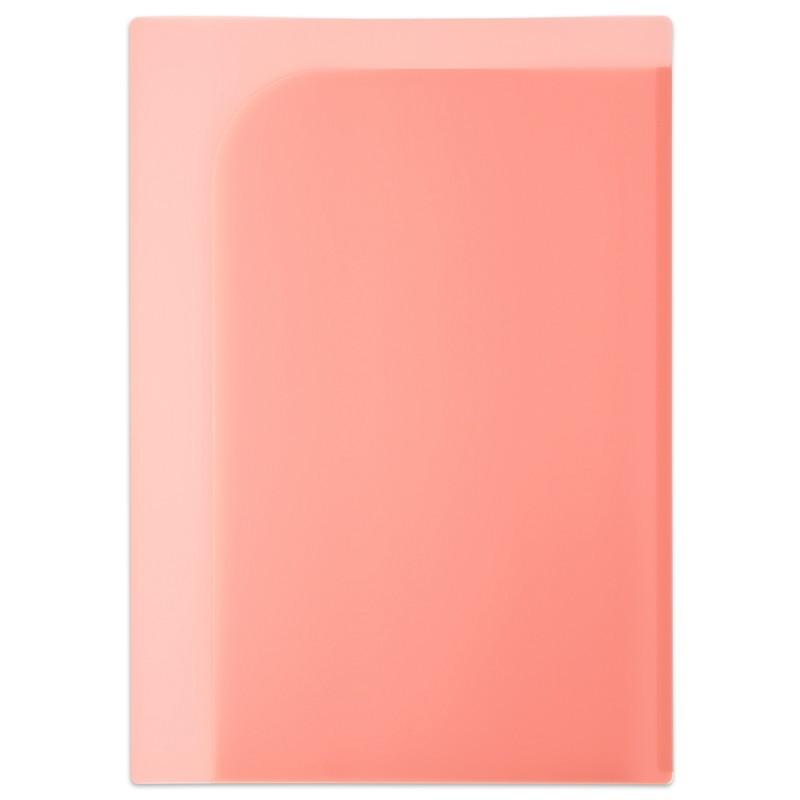 プラス(PLUS) クリアホルダー 通知表ホルダー A3 2つ折り FL-190SF ピンク 1枚 79-723 | PLUS