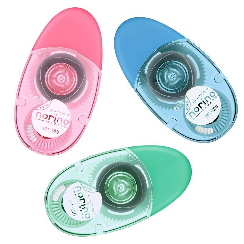 プラス(PLUS） テープのり ノリノコロ 強力に貼れる 6mm幅×12m 3色アソートパック (ピンク・ブルー・グリーン各1個) 54-060 TG-1512-3 | PLUS