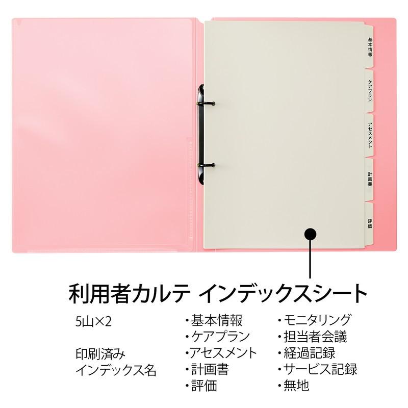 プラス(PLUS)  たすけあ 利用者カルテ リングファイル ピンク 30冊パック 98-049*30　FL-804RF | PLUS | 03