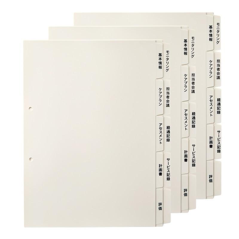 プラス(PLUS)  たすけあ 利用者カルテ 用インデックス  グレー (1セット5山×2)*10セット 98-078*10 FL-807IS | PLUS