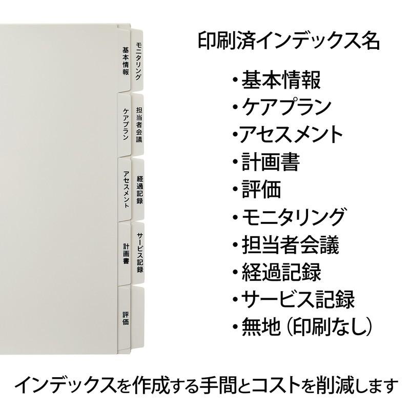 プラス(PLUS)  たすけあ 利用者カルテ 用インデックス  グレー (1セット5山×2)*10セット 98-078*10 FL-807IS | PLUS | 03