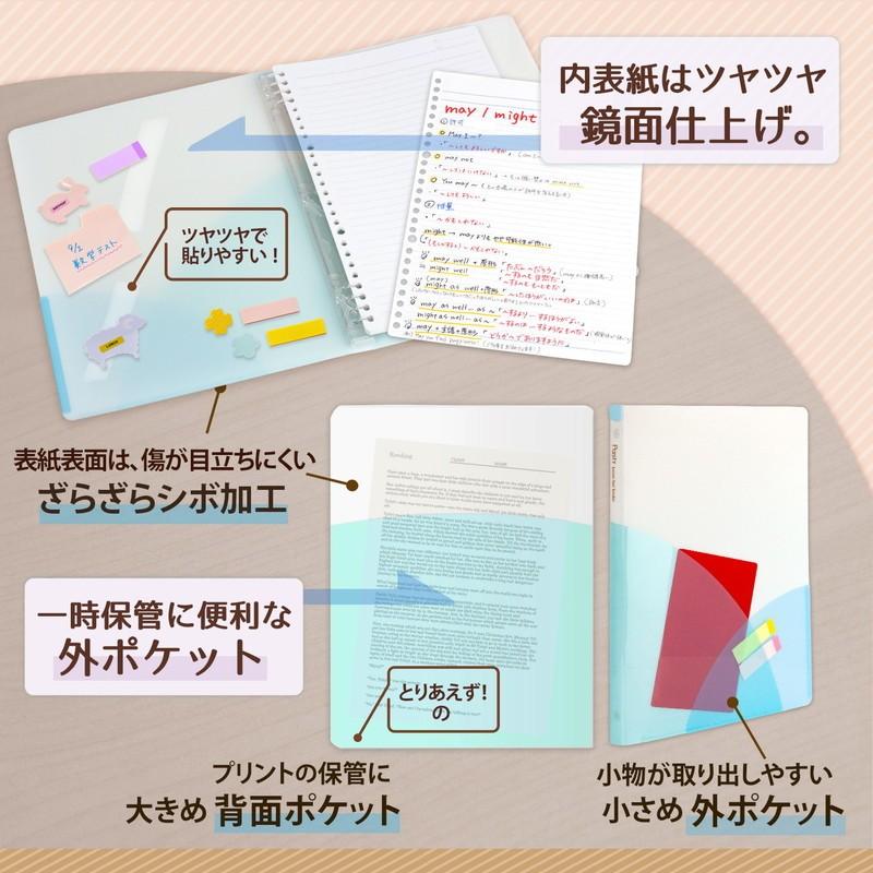 プラス(PLUS) ルーズリーフバインダー Pasty パスティ スリム B5 縦 ソーダブルー 98-794　FC-790PR | PLUS | 05