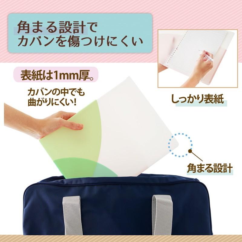 プラス(PLUS) ルーズリーフバインダー Pasty パスティ スリム B5 縦 マスカットグリーン 98-795　FC-790PR | PLUS | 07