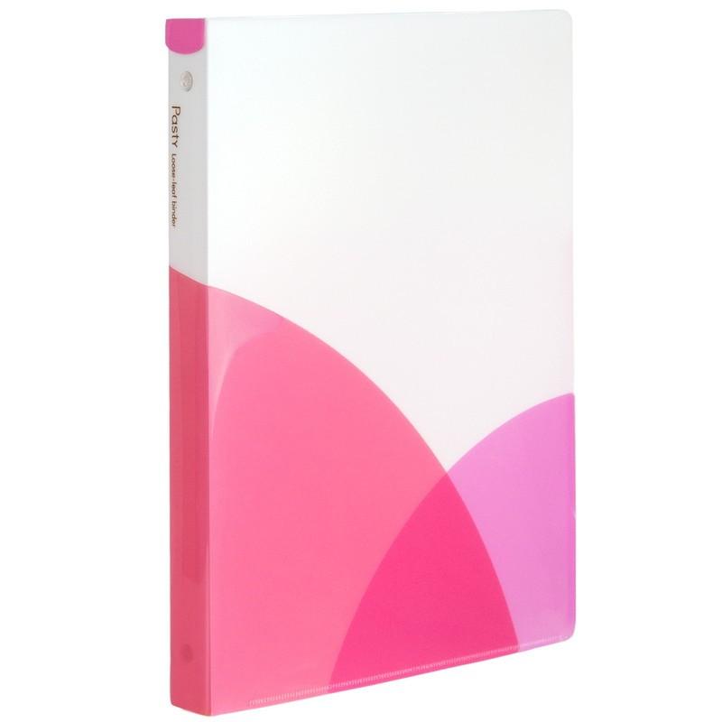 プラス(PLUS) ルーズリーフバインダー Pasty パスティ　ワイド B5 縦 チェリーピンク 98-811　FC-810PR | PLUS