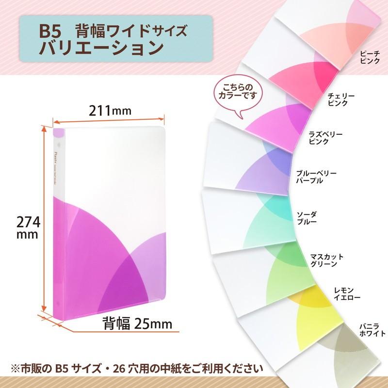 プラス(PLUS) ルーズリーフバインダー Pasty パスティ　ワイド B5 縦 ラズベリーピンク 98-812　FC-810PR | PLUS | 04