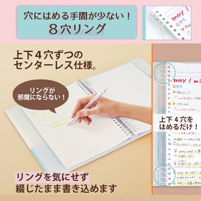 プラス(PLUS) ルーズリーフバインダー Pasty パスティ　ワイド B5 縦 ソーダブルー 98-814　FC-810PR | PLUS | 02