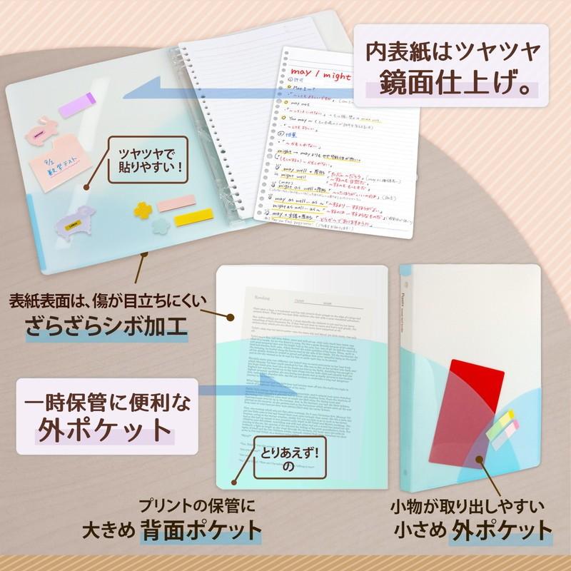 プラス(PLUS) ルーズリーフバインダー Pasty パスティ　ワイド B5 縦 ソーダブルー 98-814　FC-810PR | PLUS | 05