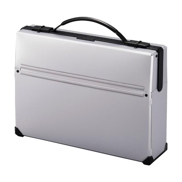 リヒトラブ LIHIT LAB. ダレスバッグ 幅広タイプ A4 銀 A662-26 ビジネスバッグ シルバー ハードケース 自立 | LIHIT LAB.