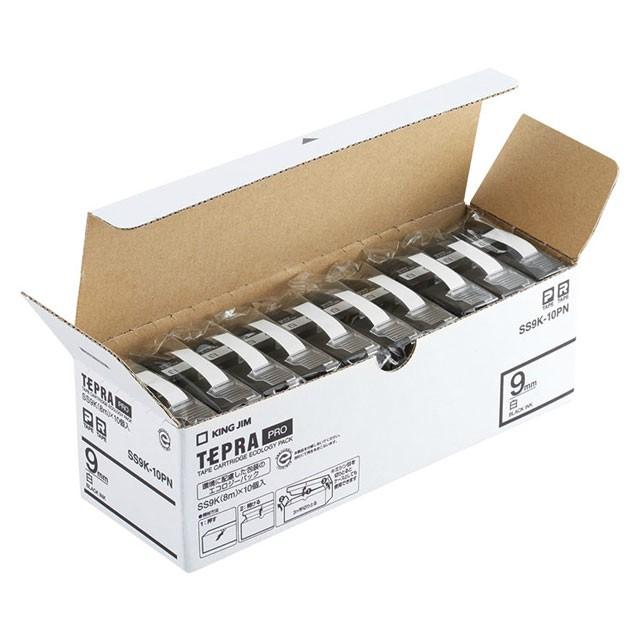 キングジム＜KING JIM＞ テプラPROテープ エコパック白ラベル 9mm 10個パック SS9K-10PN | TEPRA PRO