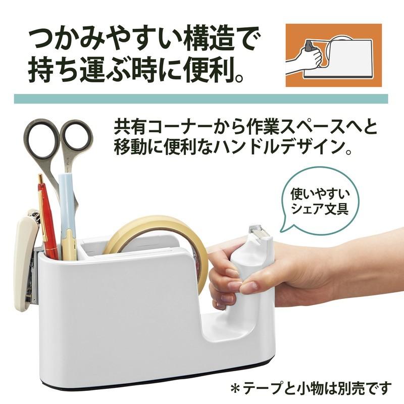 プラス (PLUS)  テープカッター テープ簡単交換 ペン立て付 TC-401 ホワイト 31-272 | PLUS | 02