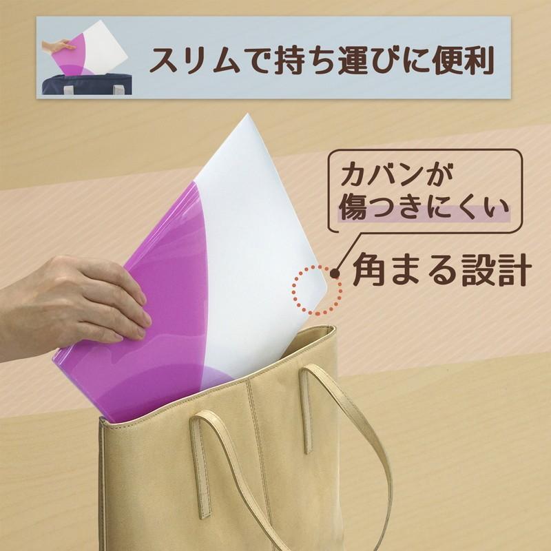 プラス(PLUS) スリムホルダーファイル A4 4ポケット Pasty パスティ FC-860SHF ラズベリーピンク 98-862 | PLUS | 06
