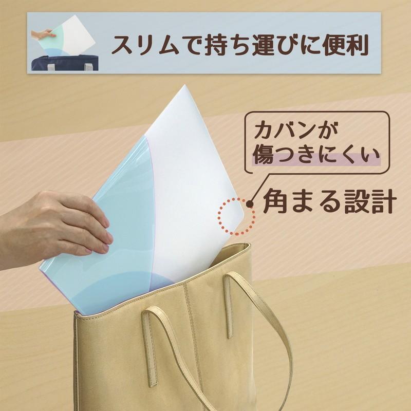 プラス(PLUS) スリムホルダーファイル A4 4ポケット Pasty パスティ FC-860SHF ソーダブルー 98-864 | PLUS | 06