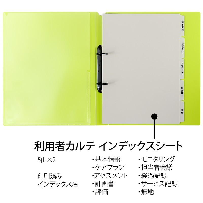 プラス(PLUS)  たすけあ 利用者カルテ 2穴リングファイル A4背厚33mm たすけあ 利用者カルテ用 グリーン 98-090 FL-808RF | PLUS | 03