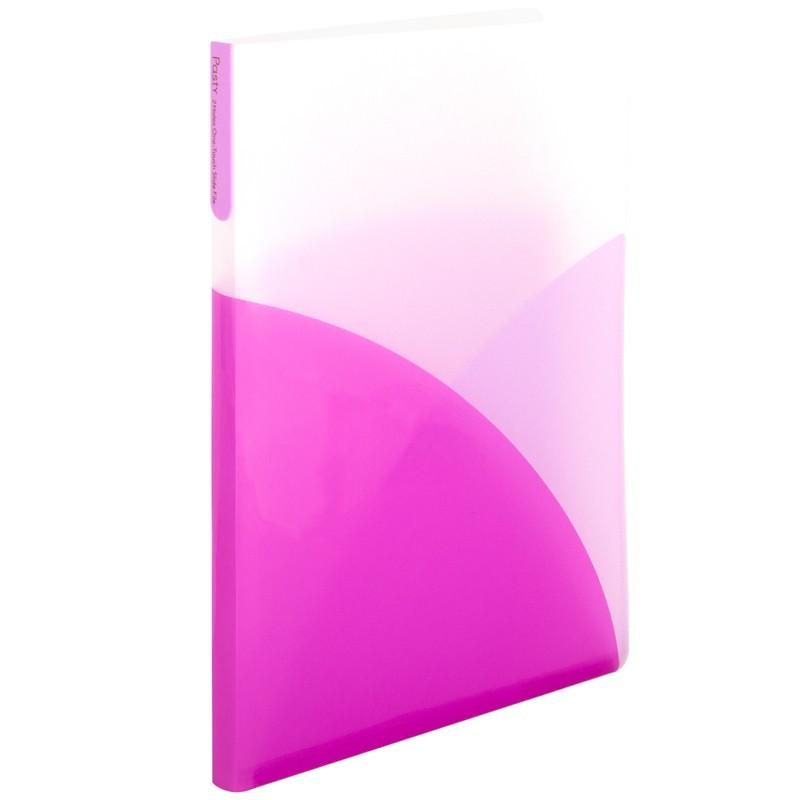 プラス (PLUS) ファイル A4 Pasty パスティ 2穴ワンタッチスライドファイル アイスクール ラズベリーピンク 98852 FL-110OS | PLUS