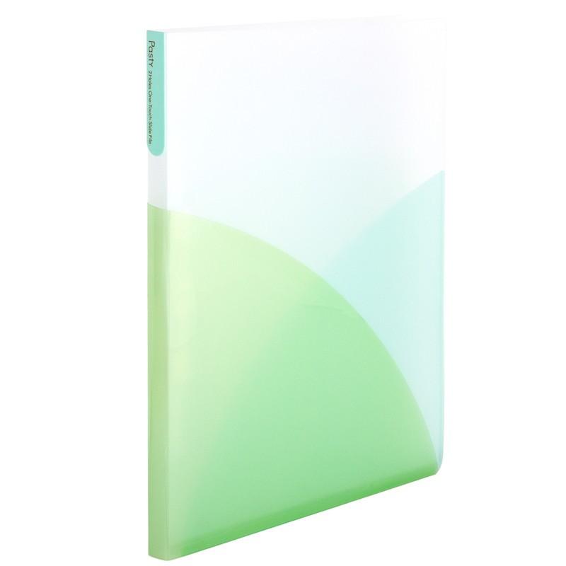 プラス (PLUS) ファイル A4 Pasty パスティ 2穴ワンタッチスライドファイル アイスクール マスカットグリーン 98855 FL-110OS | PLUS
