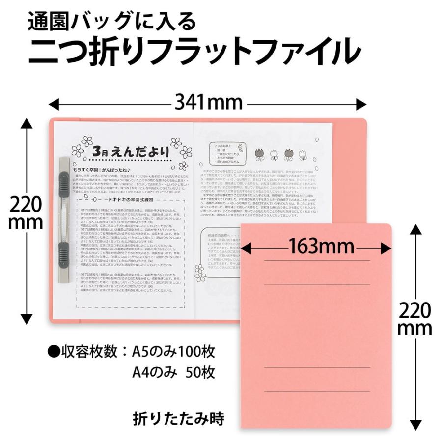 プラス(PLUS) フラットファイル A5縦（A4書類二つ折り収容）ピンク 10冊 NO.045F 79-698 ×10 | PLUS | 01