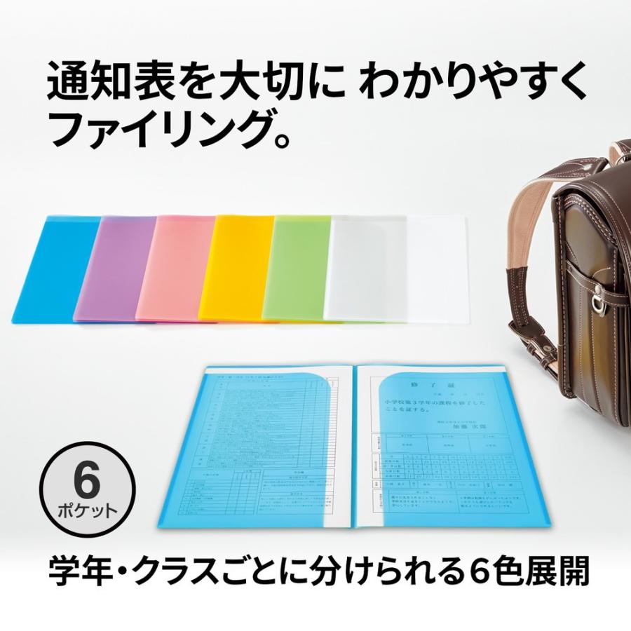 プラス(PLUS) クリアホルダー 通知表ホルダー 6ポケット 見開き収容可 ネイビー FL-200SF 79-821 | PLUS | 01