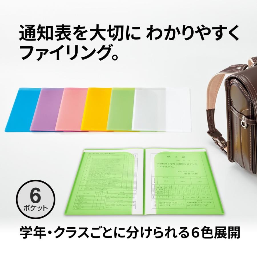 プラス(PLUS) クリアホルダー 通知表ホルダー 6ポケット 見開き収容可 グリーン FL-200SF 79-825 | PLUS | 01