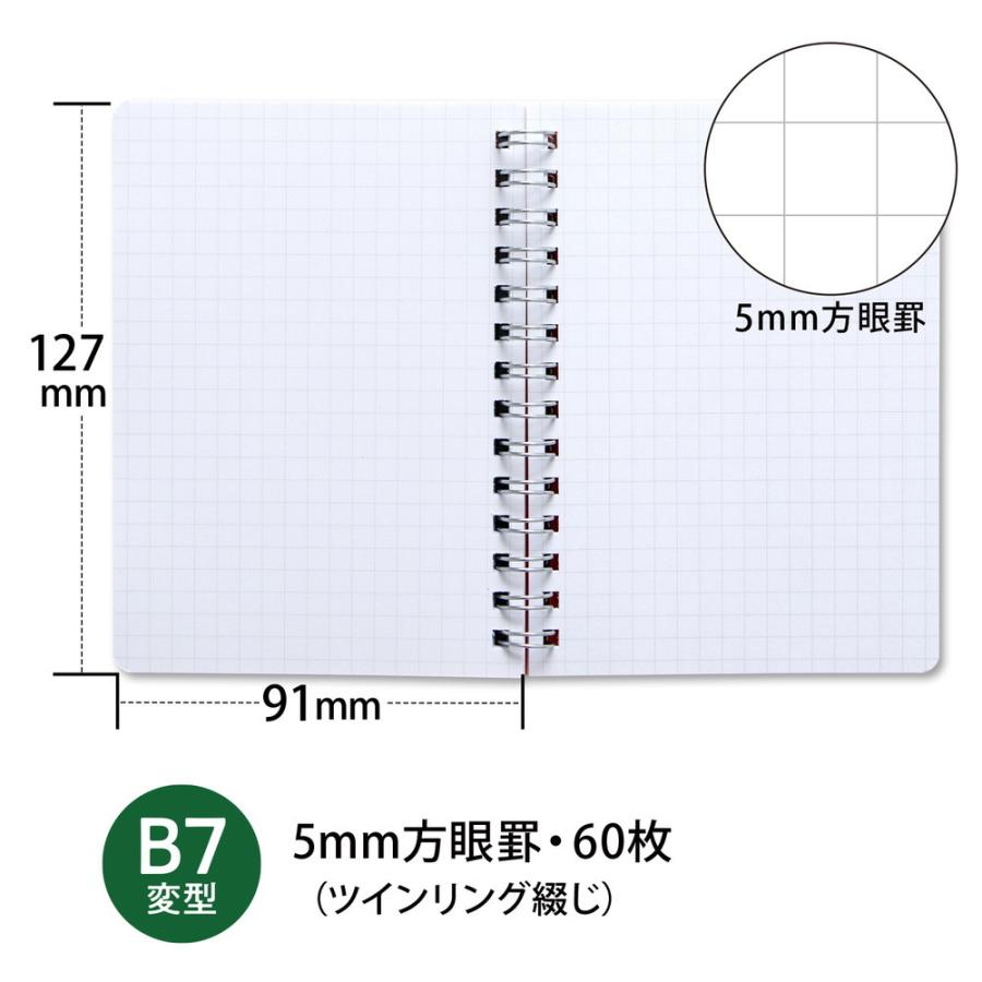 日本ノート レインガード＋ (プラス) B7 方眼罫 グリーン 5冊セット SW240G×5 撥水 耐水 水濡れ メモ帳 アウトドア 野外 キャンプ 地震 災害 防災 | APICA | 01