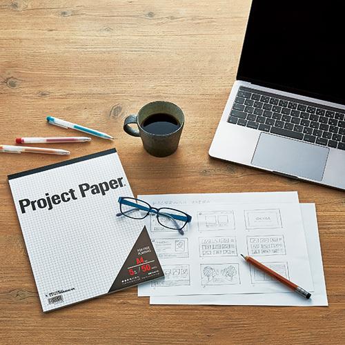 オキナ okina プロジェクトペーパー A4 5ミリ方眼 50枚 5冊セット PHA45S 線 マス目 写りにくい 水色 青 表 イラスト デザイン | ブランド登録なし | 01