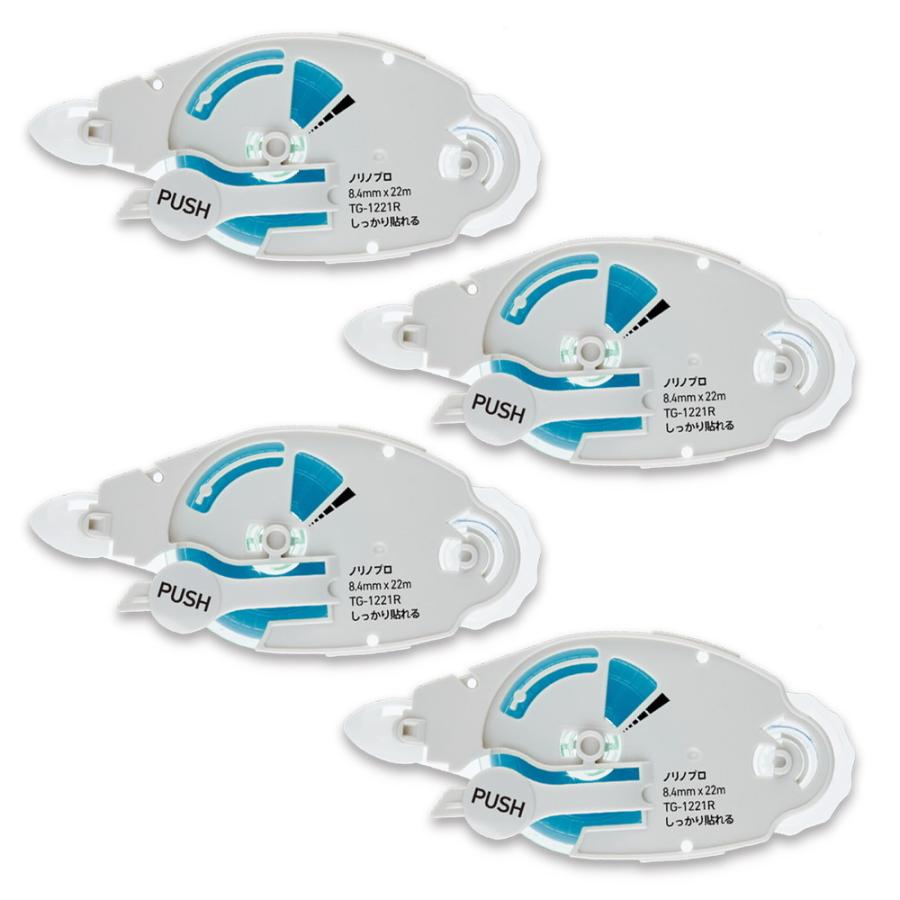 プラス PLUS テープのり プリット ノリノプロ ドット 「しっかり貼れる」 8.4mm幅  つめ替え 4個入 徳用 TG-1221R-4 | PLUS | 01